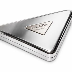 Prada Milano Triangle Mirror Cosmetic/  Clutch Minaudière Evening Bag